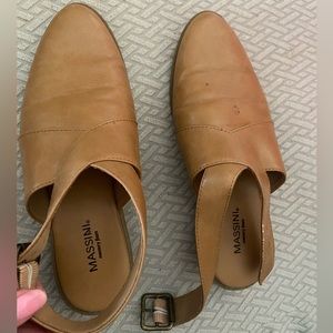 Massini Tan Mule with Ankle Strap